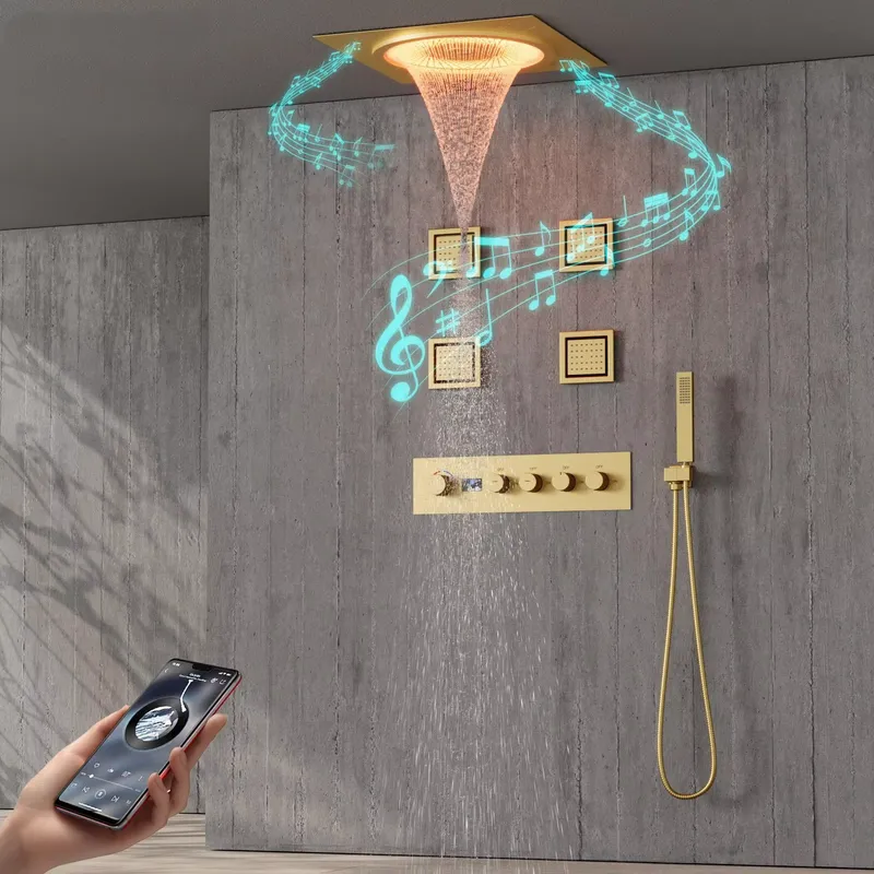 Spa & Wellness Retreat - Smart LED Shower Set Bathroom Music
