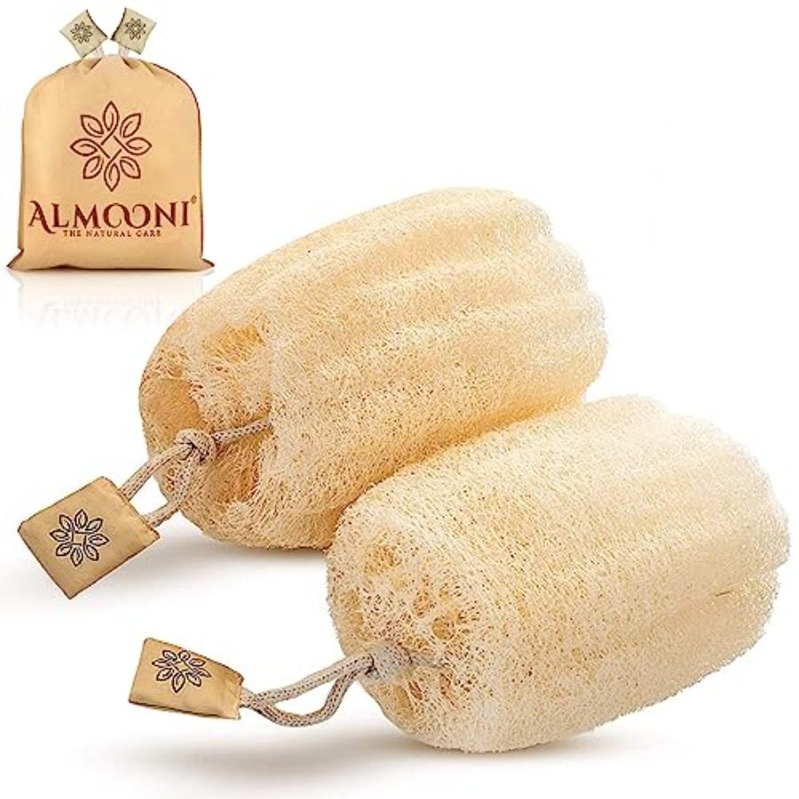 Body Loofah Natural - Natural Loofah Exfoliating Body Scrubber for