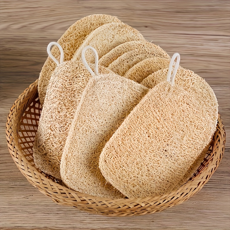 Body Loofah Natural - Natural Loofah Exfoliating Sponges Gentle Shower