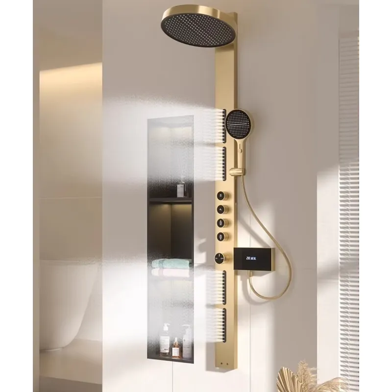 Brass Rainfall Shower Panel Se - Spa & Wellness Retreat review and price